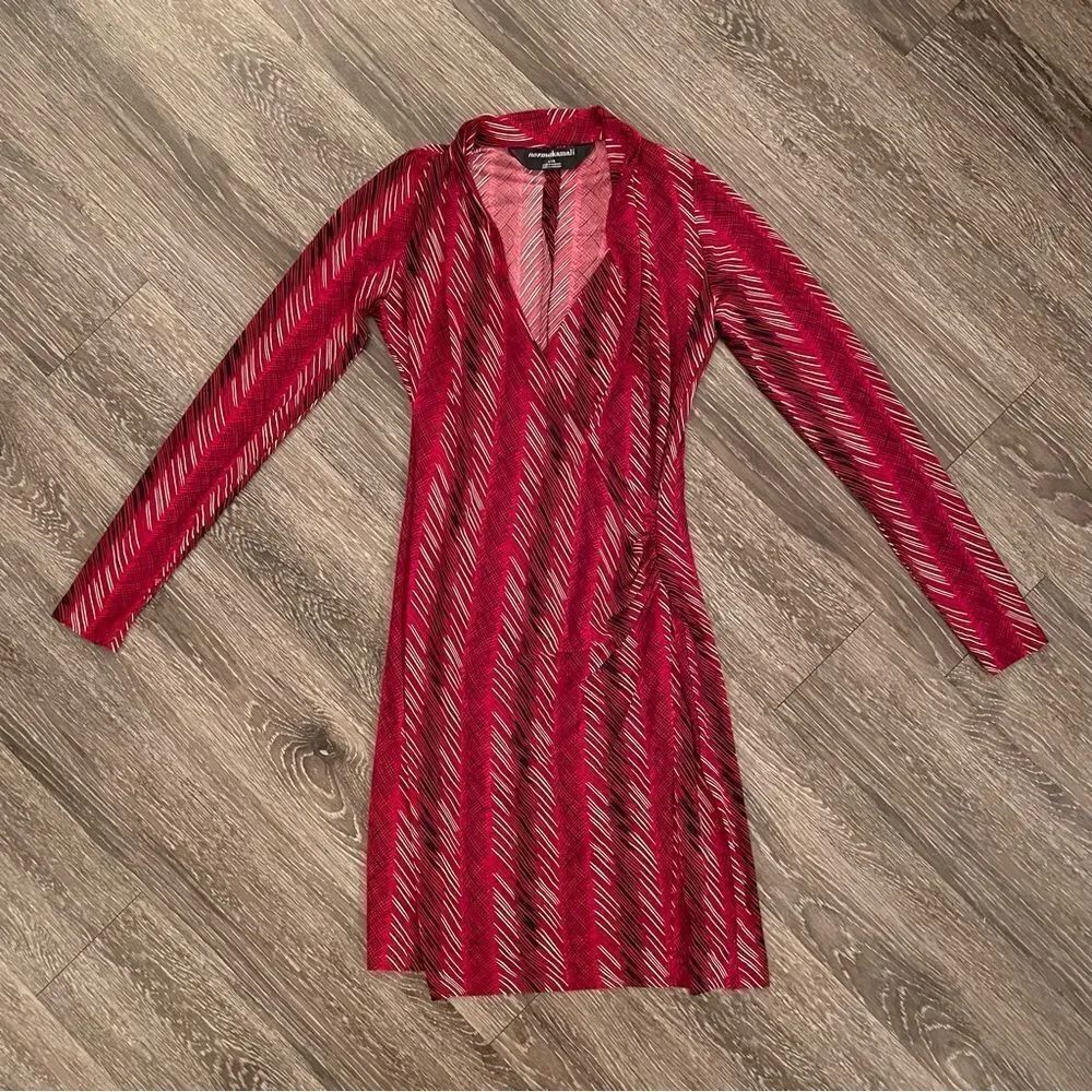 Norma Kamali faux wrap dress